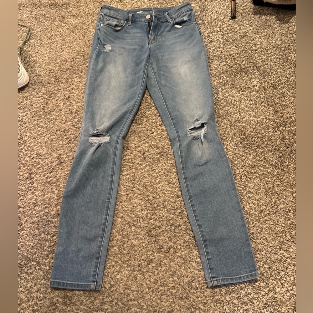 Classic Blue Distressed Women Jeans